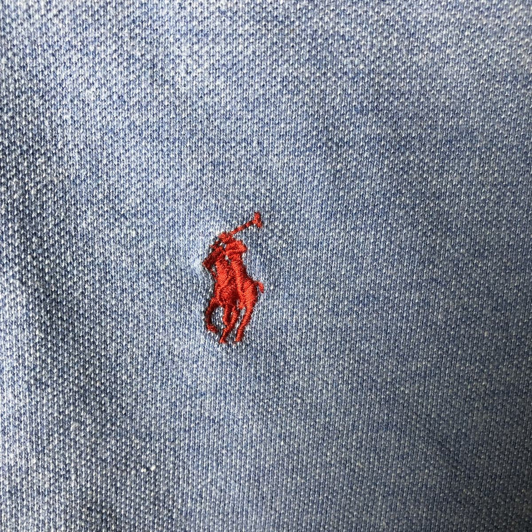 Ralph Lauren POLO by Ralph Lauren short sleeve polo shirt, men's size L cotton Blue type light blue Vintage Second Hand