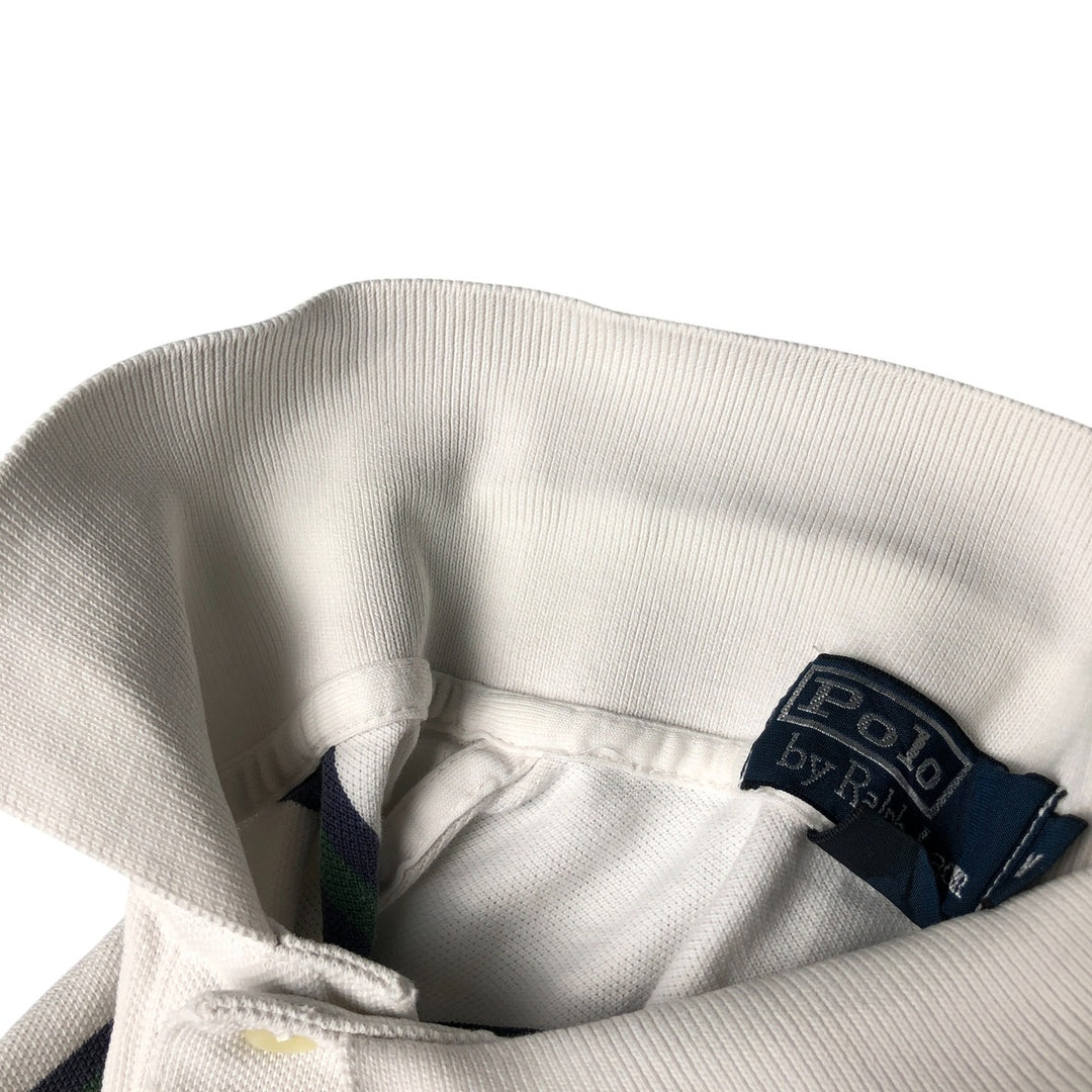Ralph Lauren POLO by Ralph Lauren short sleeve striped polo shirt, men's size M cotton white type Vintage Second Hand