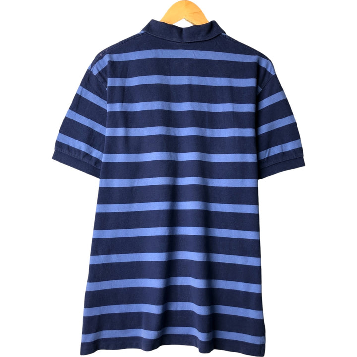 Ralph Lauren POLO by Ralph Lauren short sleeve striped polo shirt, men's size L cotton navy blue type Vintage Second Hand