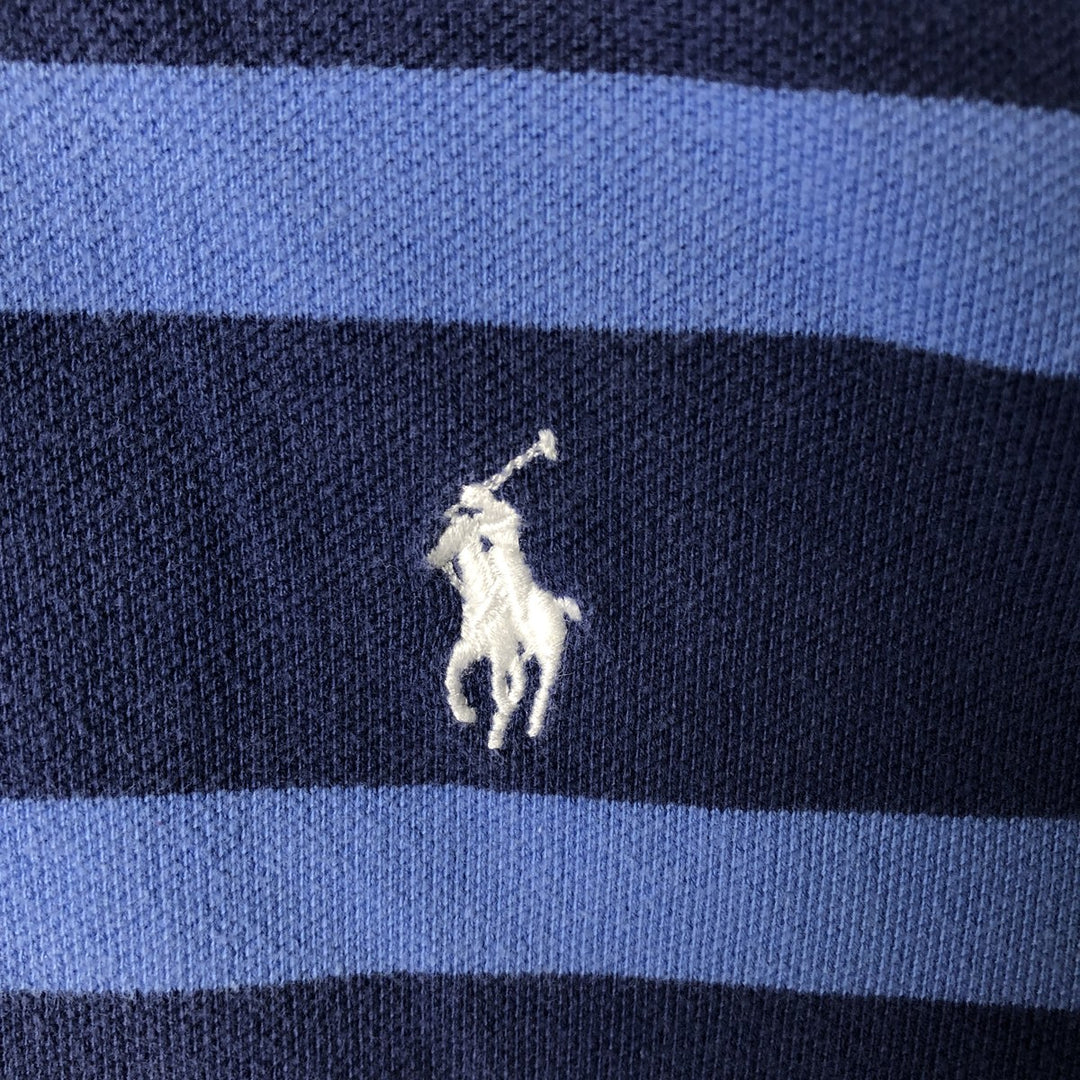 Ralph Lauren POLO by Ralph Lauren short sleeve striped polo shirt, men's size L cotton navy blue type Vintage Second Hand