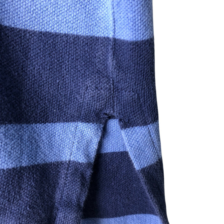 Ralph Lauren POLO by Ralph Lauren short sleeve striped polo shirt, men's size L cotton navy blue type Vintage Second Hand