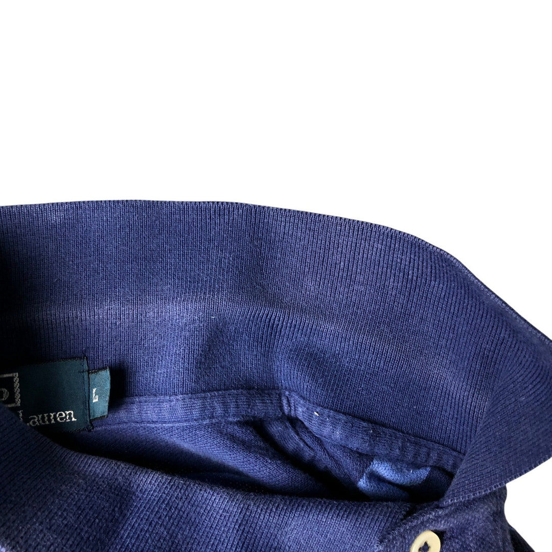 Ralph Lauren POLO by Ralph Lauren short sleeve striped polo shirt, men's size L cotton navy blue type Vintage Second Hand