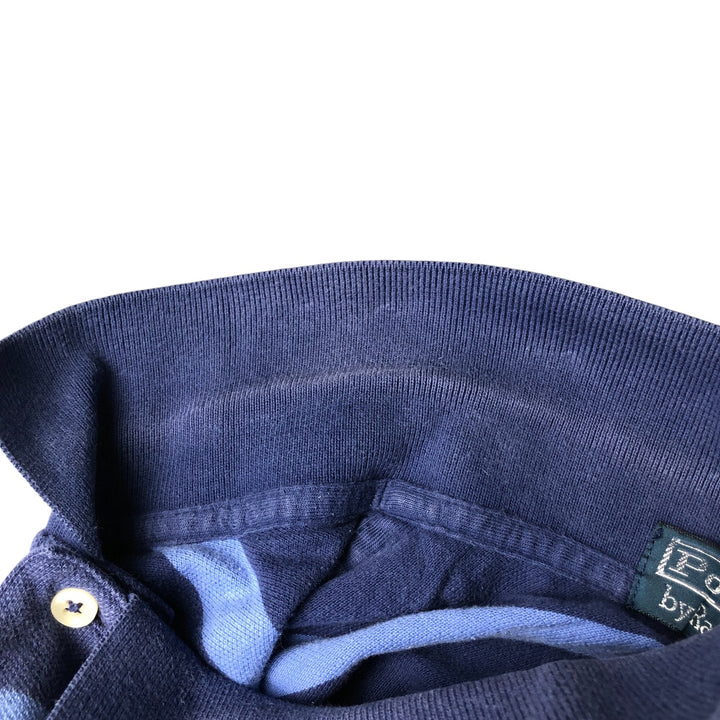 Ralph Lauren POLO by Ralph Lauren short sleeve striped polo shirt, men's size L cotton navy blue type Vintage Second Hand