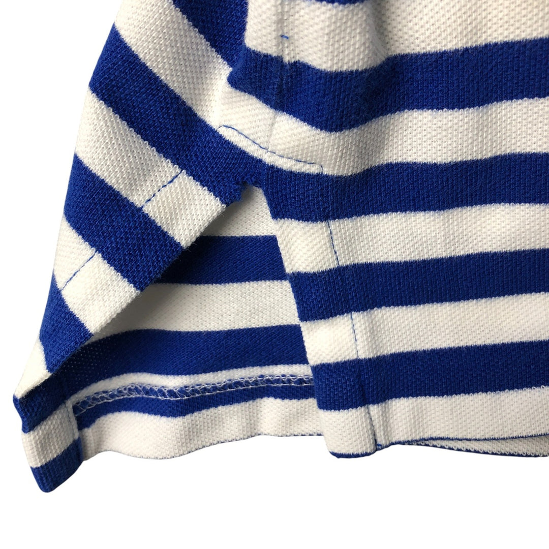 Ralph Lauren POLO by Ralph Lauren CUSTOM FIT short sleeve striped polo shirt men's XL size cotton blue type Vintage Second Hand