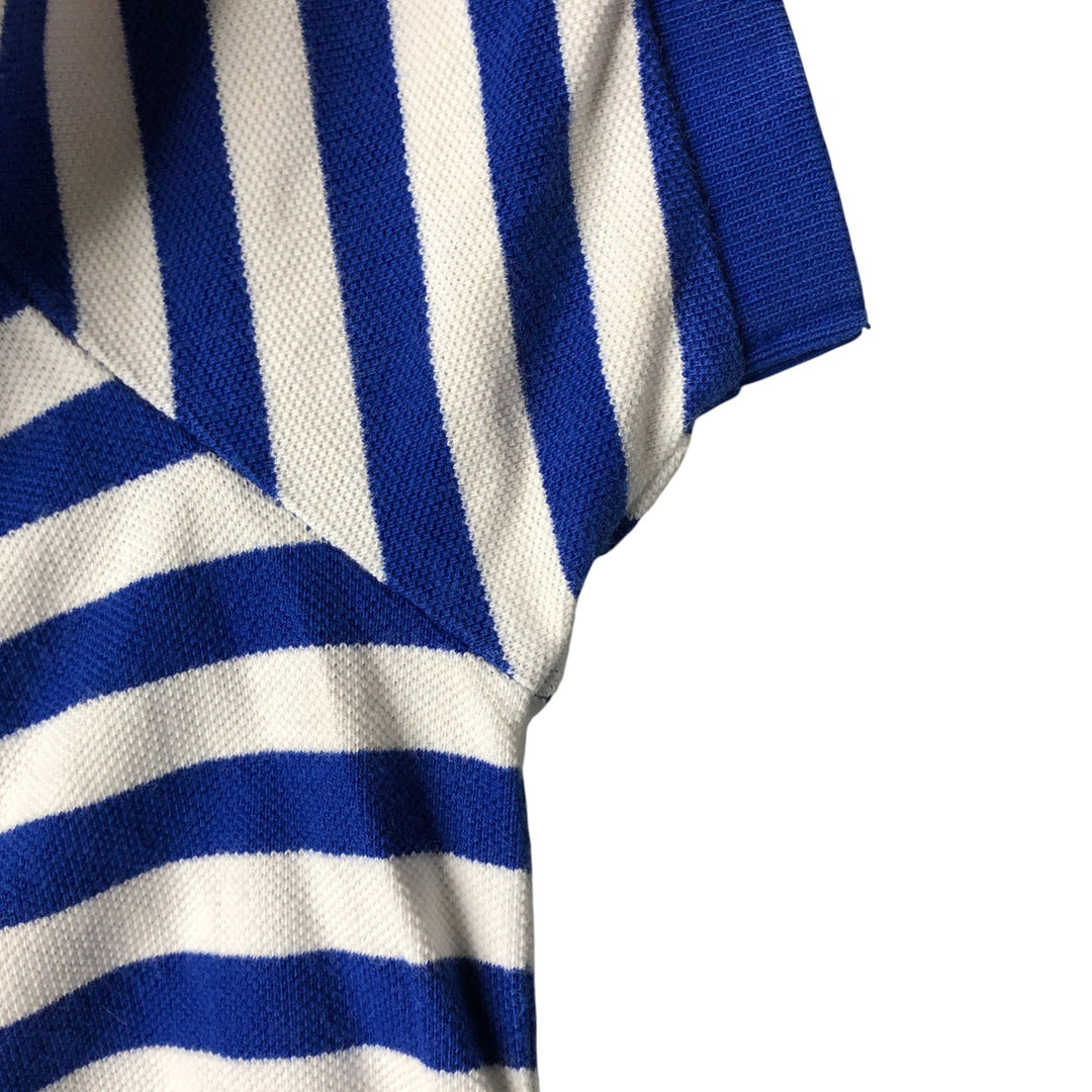 Ralph Lauren POLO by Ralph Lauren CUSTOM FIT short sleeve striped polo shirt men's XL size cotton blue type Vintage Second Hand