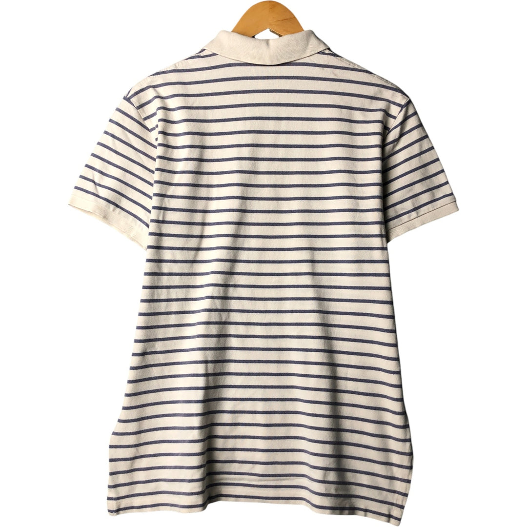 Ralph Lauren POLO by Ralph Lauren CUSTOM FIT short sleeve striped polo shirt men's size L cotton white type Vintage Second Hand