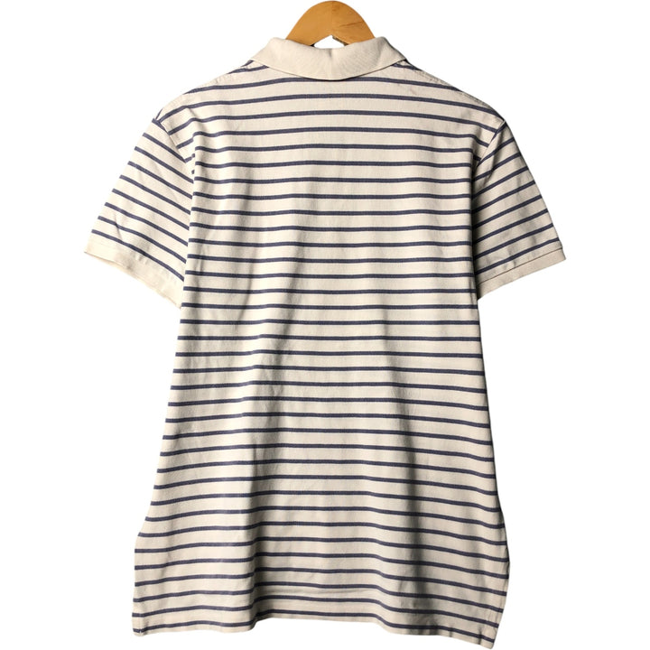 Ralph Lauren POLO by Ralph Lauren CUSTOM FIT short sleeve striped polo shirt men's size L cotton white type Vintage Second Hand