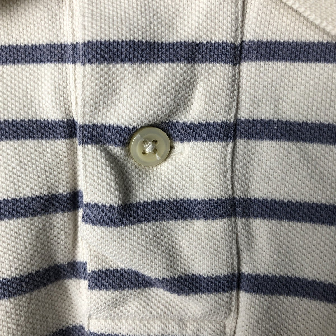 Ralph Lauren POLO by Ralph Lauren CUSTOM FIT short sleeve striped polo shirt men's size L cotton white type Vintage Second Hand