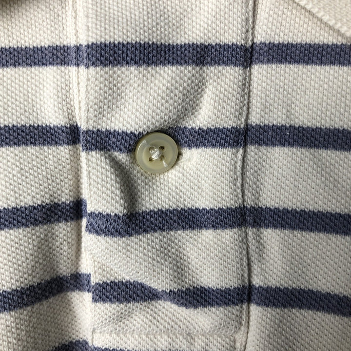 Ralph Lauren POLO by Ralph Lauren CUSTOM FIT short sleeve striped polo shirt men's size L cotton white type Vintage Second Hand