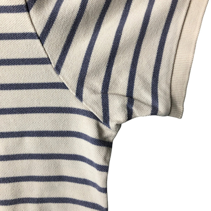 Ralph Lauren POLO by Ralph Lauren CUSTOM FIT short sleeve striped polo shirt men's size L cotton white type Vintage Second Hand