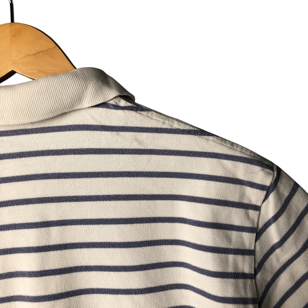 Ralph Lauren POLO by Ralph Lauren CUSTOM FIT short sleeve striped polo shirt men's size L cotton white type Vintage Second Hand