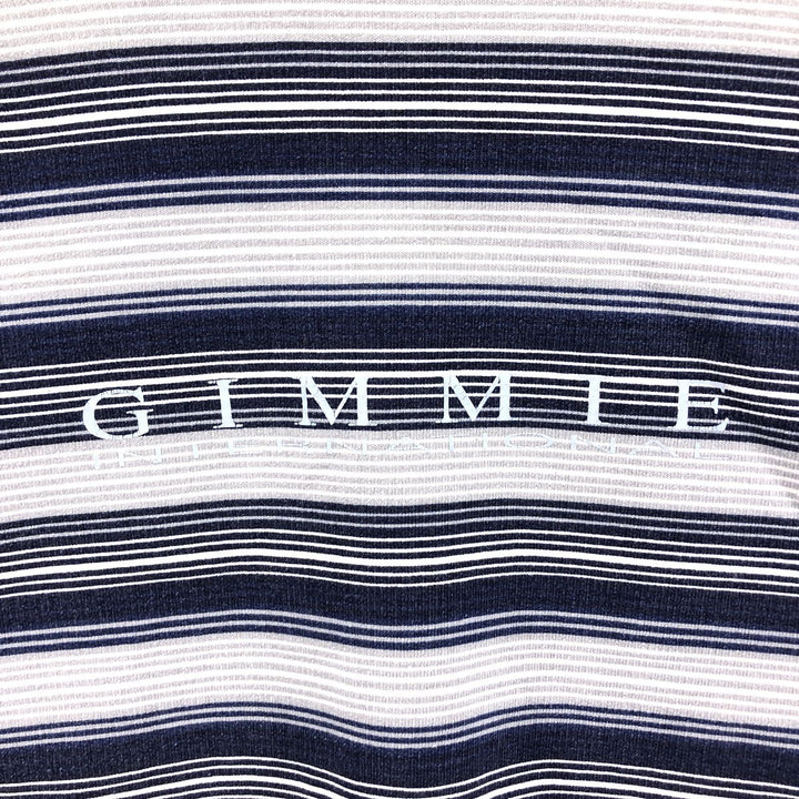 Vintage 90'S GIMMIE striped pattern logo sweatshirt, made in the USA, size L, men's cotton navy blue type Vintage Second Hand