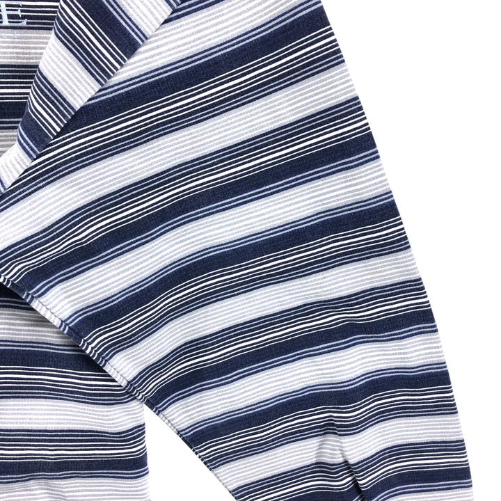 Vintage 90'S GIMMIE striped pattern logo sweatshirt, made in the USA, size L, men's cotton navy blue type Vintage Second Hand
