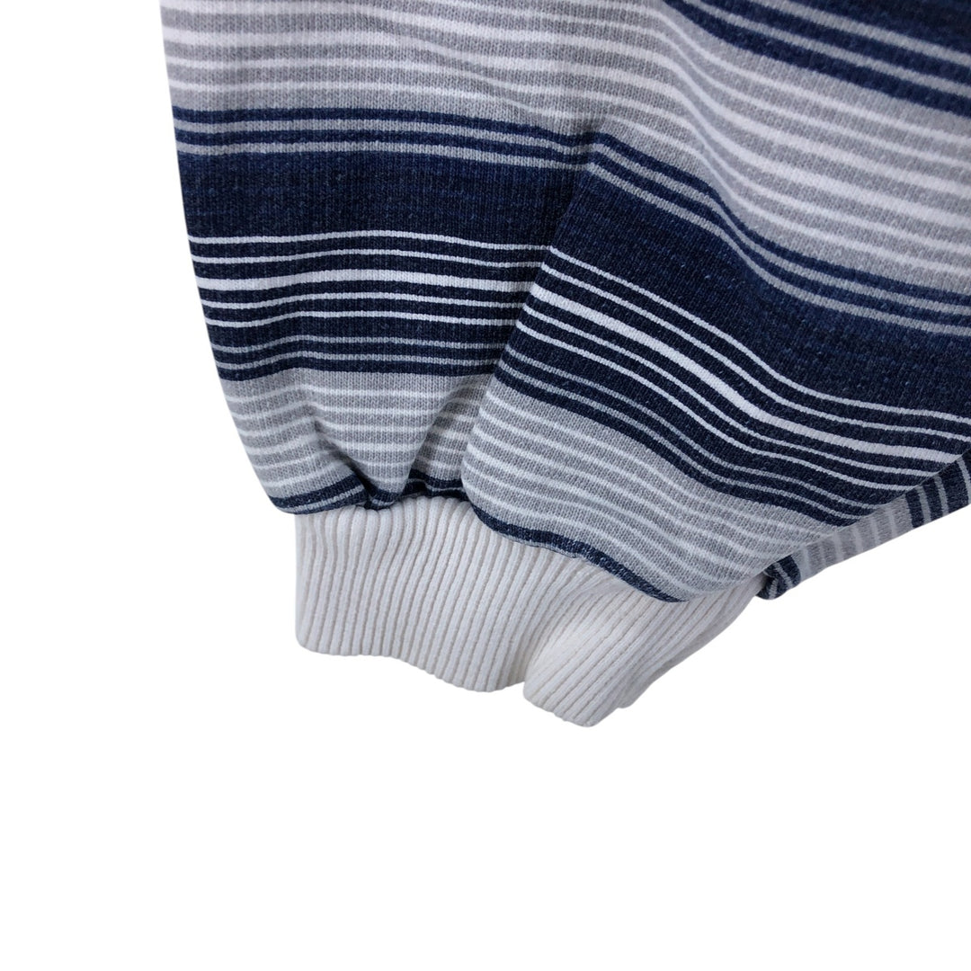 Vintage 90'S GIMMIE striped pattern logo sweatshirt, made in the USA, size L, men's cotton navy blue type Vintage Second Hand