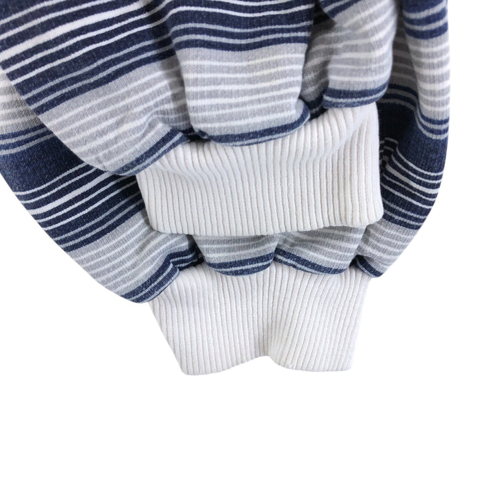 Vintage 90'S GIMMIE striped pattern logo sweatshirt, made in the USA, size L, men's cotton navy blue type Vintage Second Hand