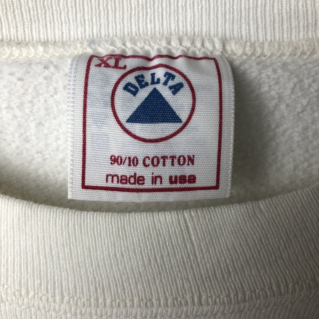 Vintage 90'S Delta sweatshirt, Made in USA, Men's XL cotton white type Vintage Second Hand