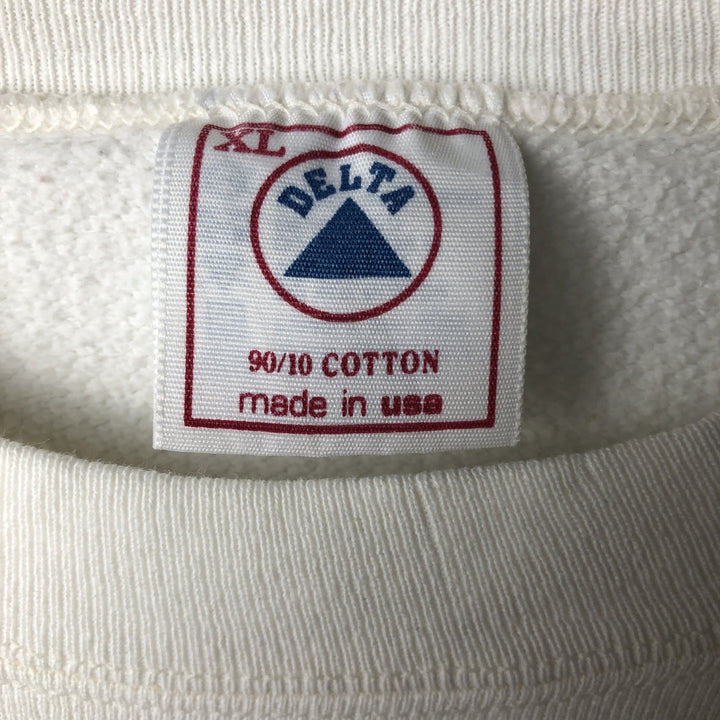 Vintage 90'S Delta sweatshirt, Made in USA, Men's XL cotton white type Vintage Second Hand