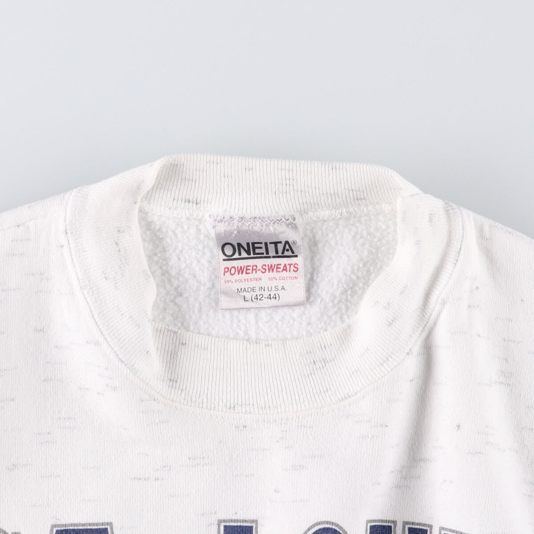 Vintage 90'S ONEITA triple print sweatshirt, made in the USA, size L, men's polyester gray type Vintage Second Hand