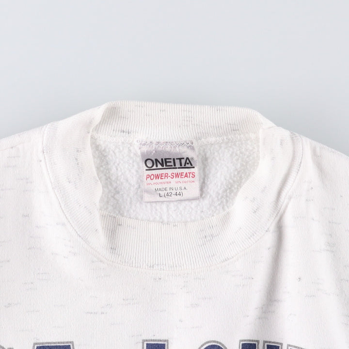 Vintage 90'S ONEITA triple print sweatshirt, made in the USA, size L, men's polyester gray type Vintage Second Hand