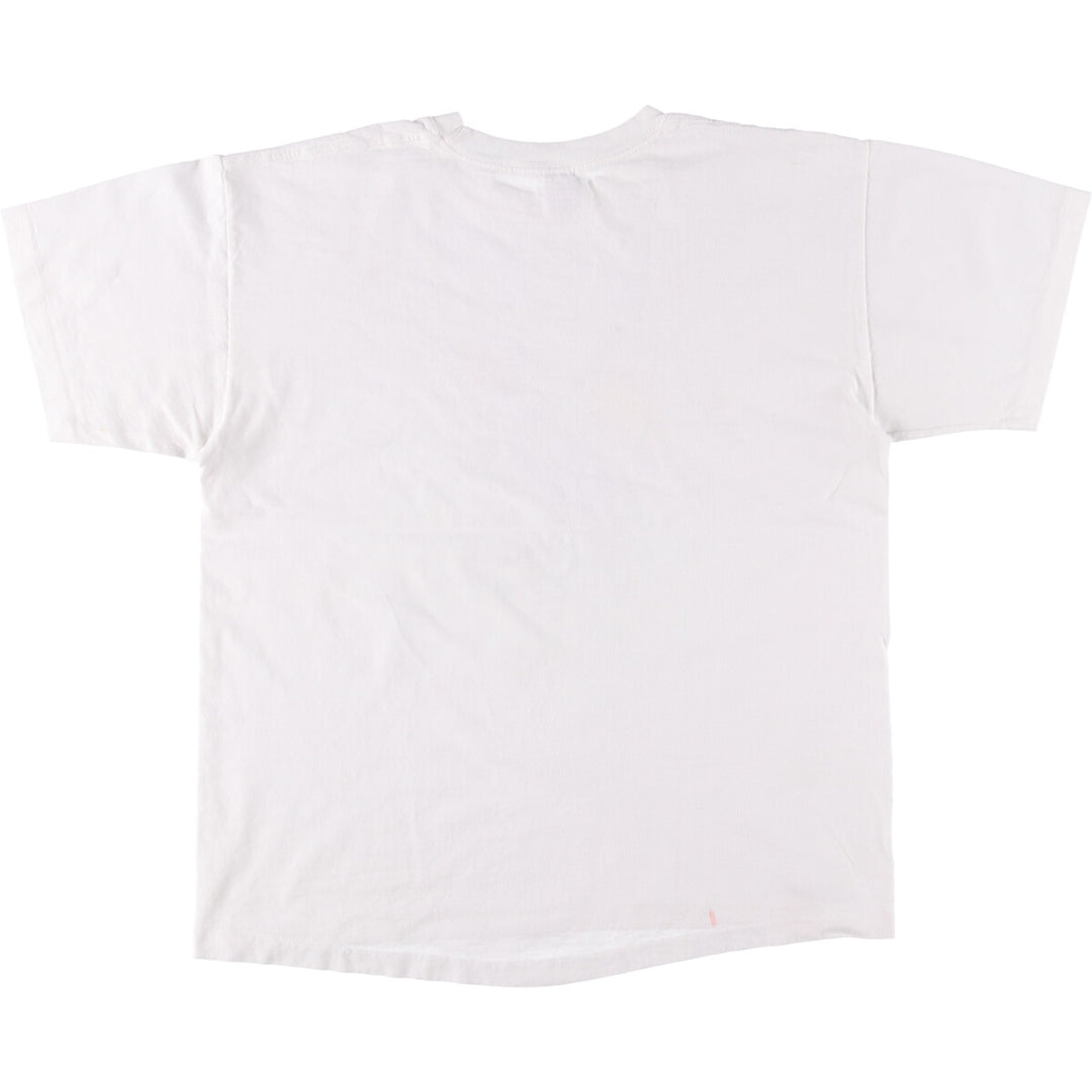 90'S Anvil Printed T-shirt, Made in USA, Men's L size, Vintage cotton white type Vintage Second Hand