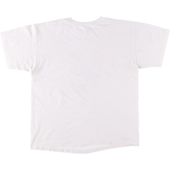 90'S Anvil Printed T-shirt, Made in USA, Men's L size, Vintage cotton white type Vintage Second Hand