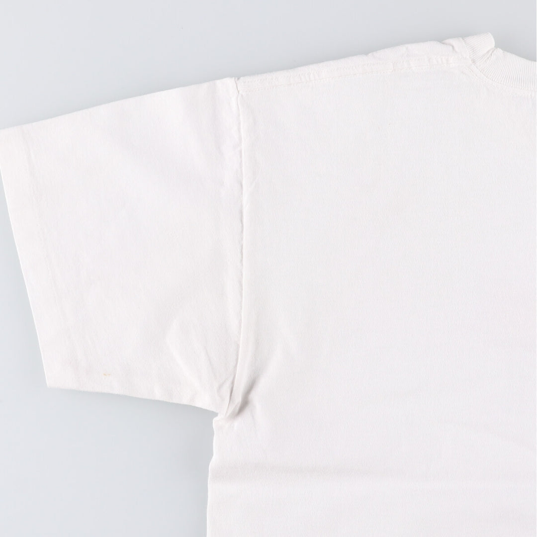 90'S Anvil Printed T-shirt, Made in USA, Men's L size, Vintage cotton white type Vintage Second Hand