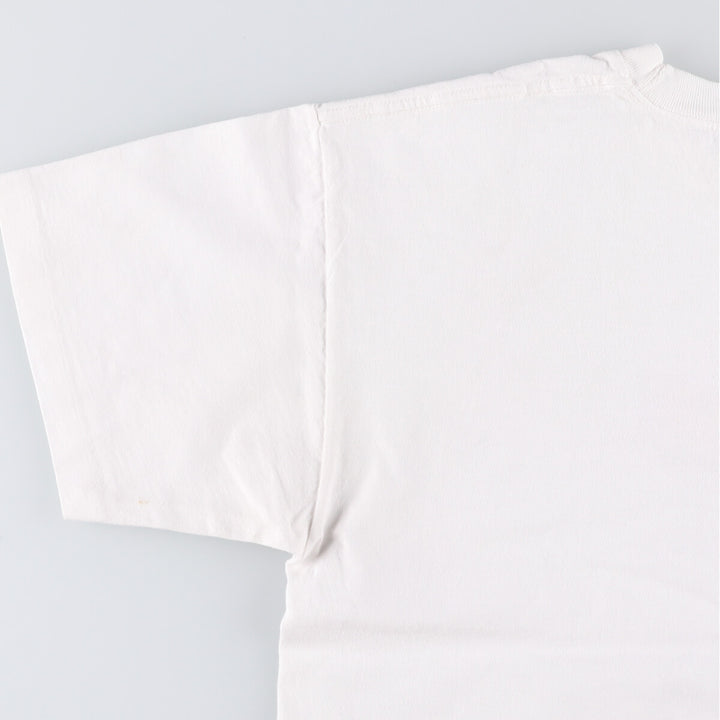 90'S Anvil Printed T-shirt, Made in USA, Men's L size, Vintage cotton white type Vintage Second Hand