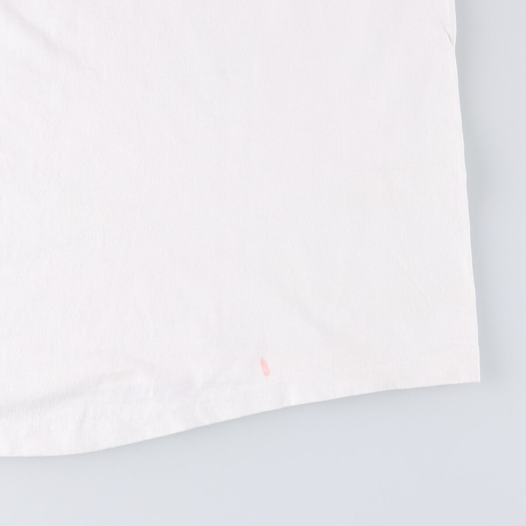 90'S Anvil Printed T-shirt, Made in USA, Men's L size, Vintage cotton white type Vintage Second Hand