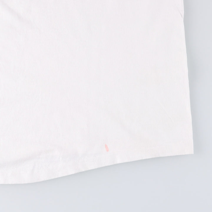 90'S Anvil Printed T-shirt, Made in USA, Men's L size, Vintage cotton white type Vintage Second Hand