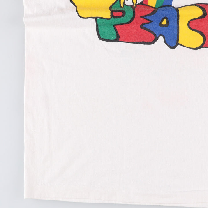 Vintage 90'S Fruit of the Loom hippie print T-shirt, Made in USA, Men's XL cotton white type Vintage Second Hand