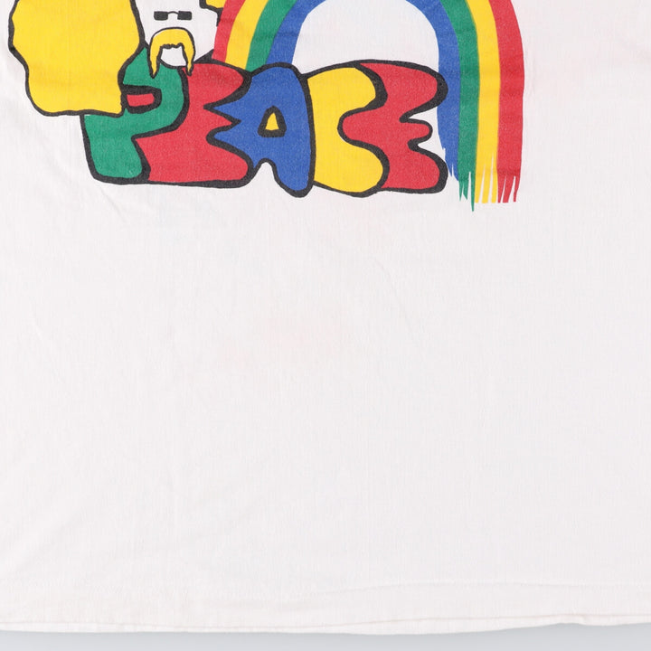 Vintage 90'S Fruit of the Loom hippie print T-shirt, Made in USA, Men's XL cotton white type Vintage Second Hand