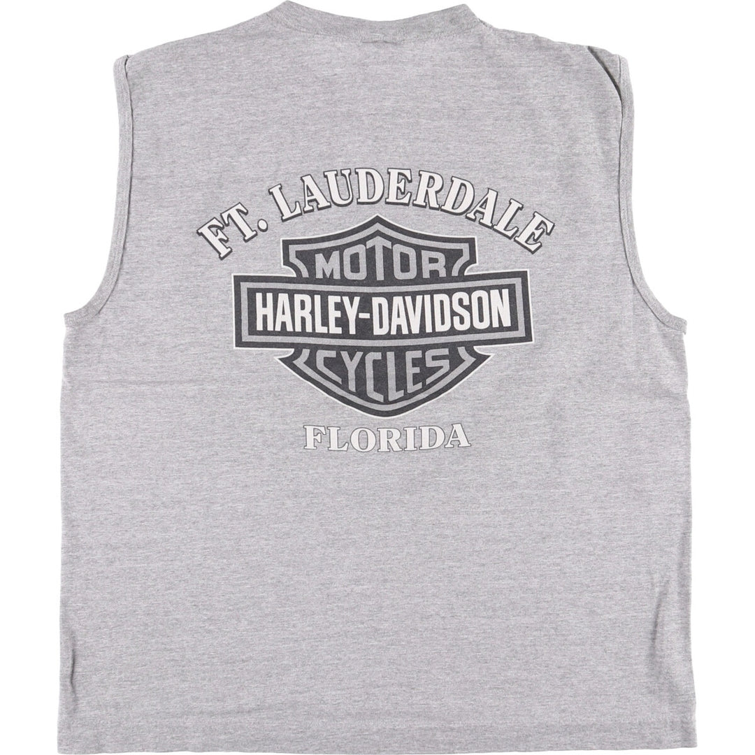 00'S Harley-Davidson Motorcycle Bike T-shirt Made in USA Men's L size cotton gray type Vintage Second Hand