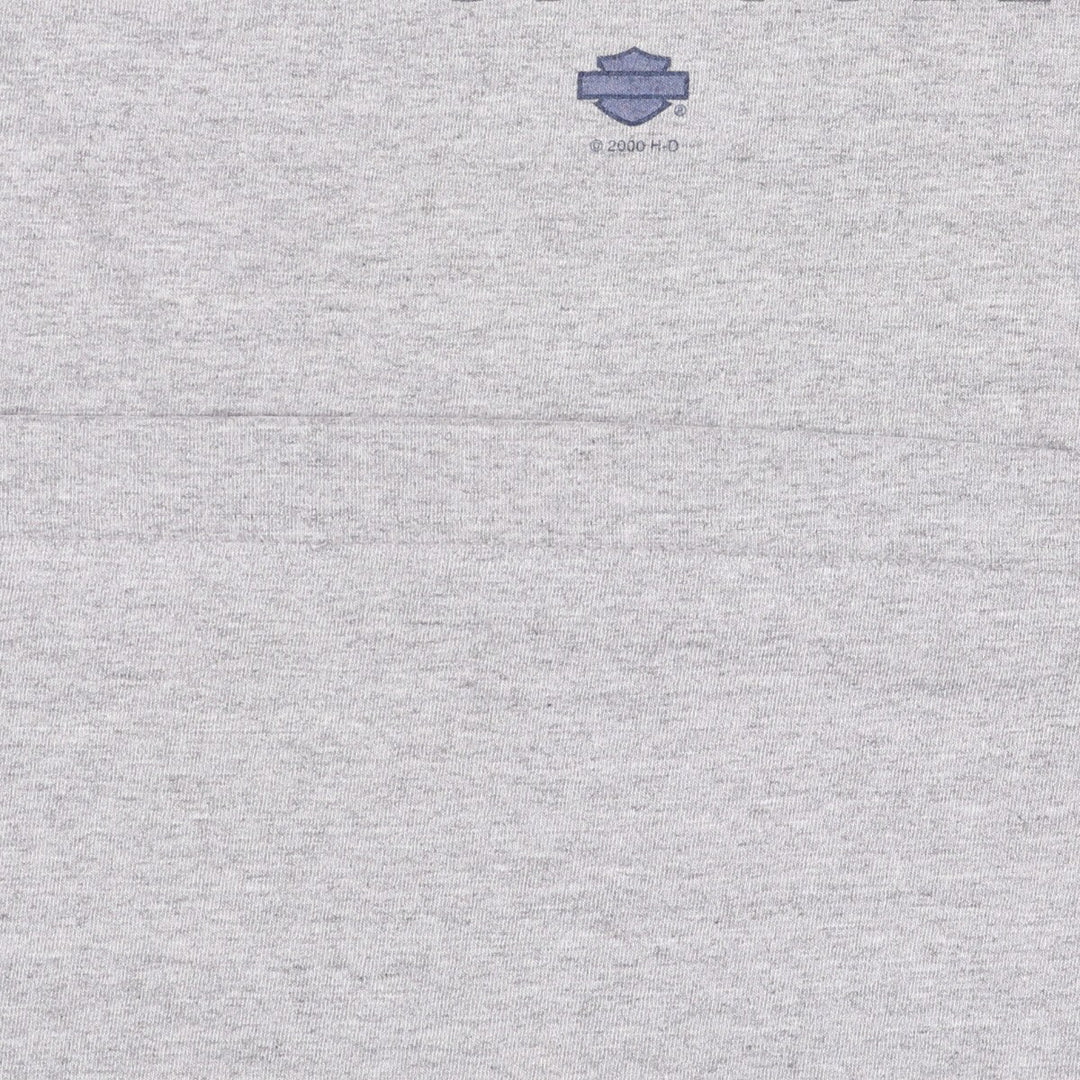 00'S Harley-Davidson Motorcycle Bike T-shirt Made in USA Men's L size cotton gray type Vintage Second Hand