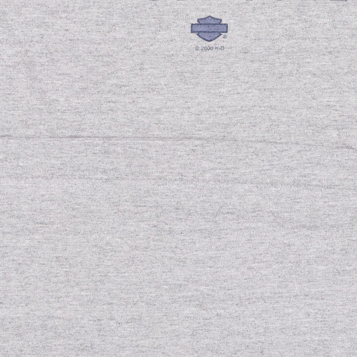 00'S Harley-Davidson Motorcycle Bike T-shirt Made in USA Men's L size cotton gray type Vintage Second Hand