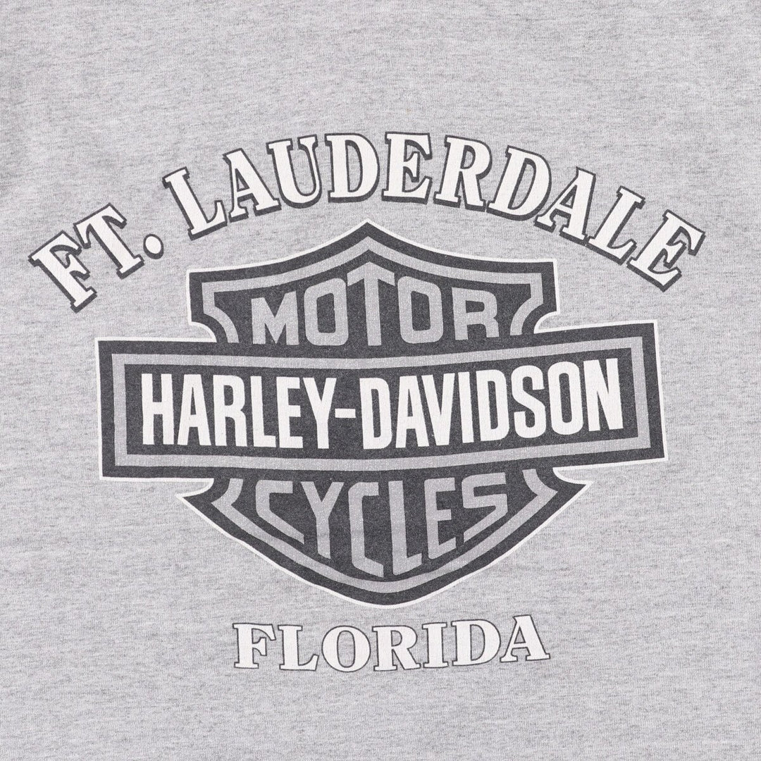 00'S Harley-Davidson Motorcycle Bike T-shirt Made in USA Men's L size cotton gray type Vintage Second Hand