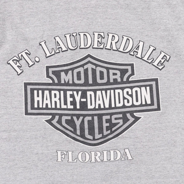 00'S Harley-Davidson Motorcycle Bike T-shirt Made in USA Men's L size cotton gray type Vintage Second Hand