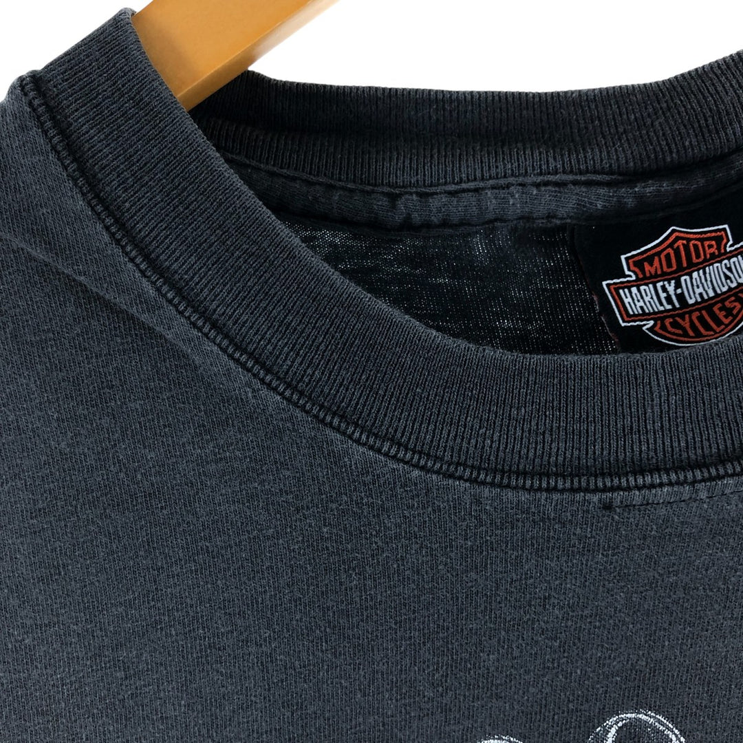00'S Harley-Davidson Motorcycle Bike T-shirt Made in USA Men's L size cotton Charcoal Vintage Second Hand