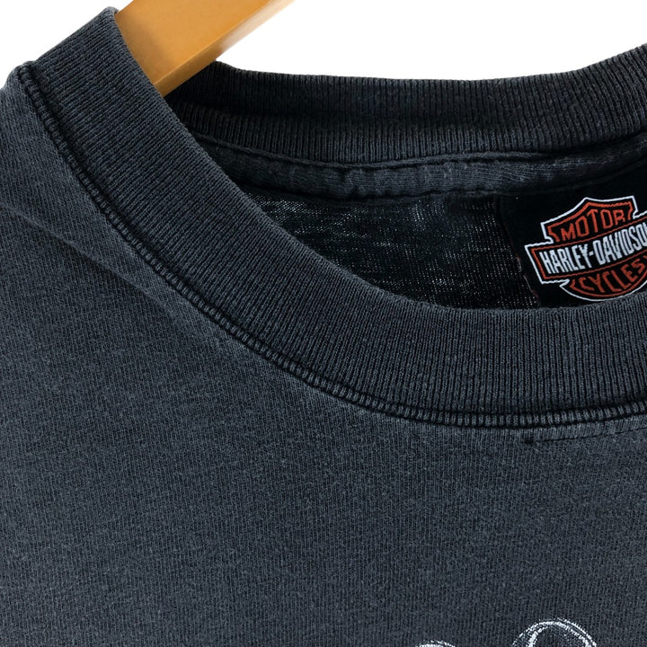 00'S Harley-Davidson Motorcycle Bike T-shirt Made in USA Men's L size cotton Charcoal Vintage Second Hand