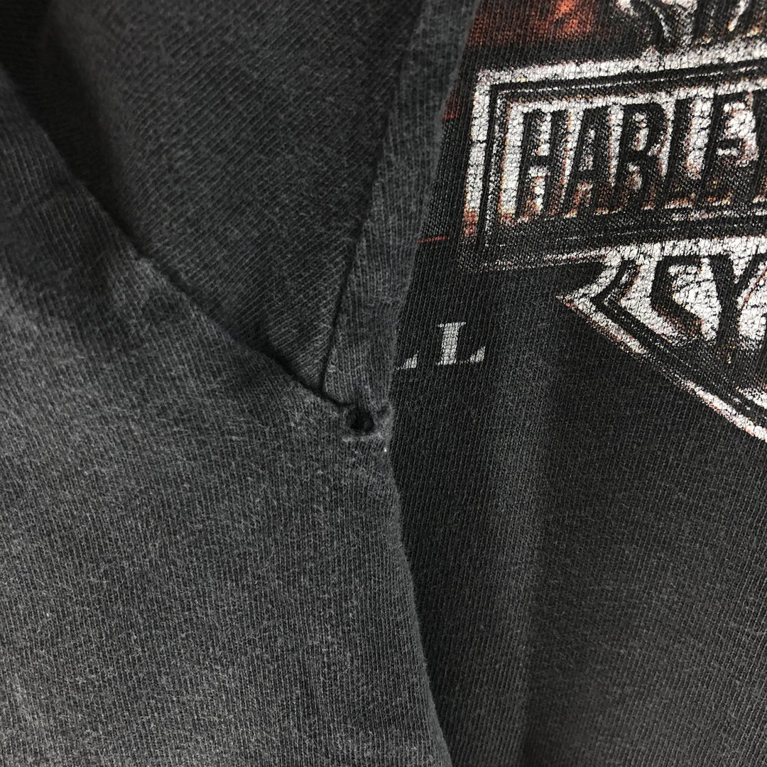 00'S Harley-Davidson Motorcycle Bike T-shirt Made in USA Men's L size cotton Charcoal Vintage Second Hand