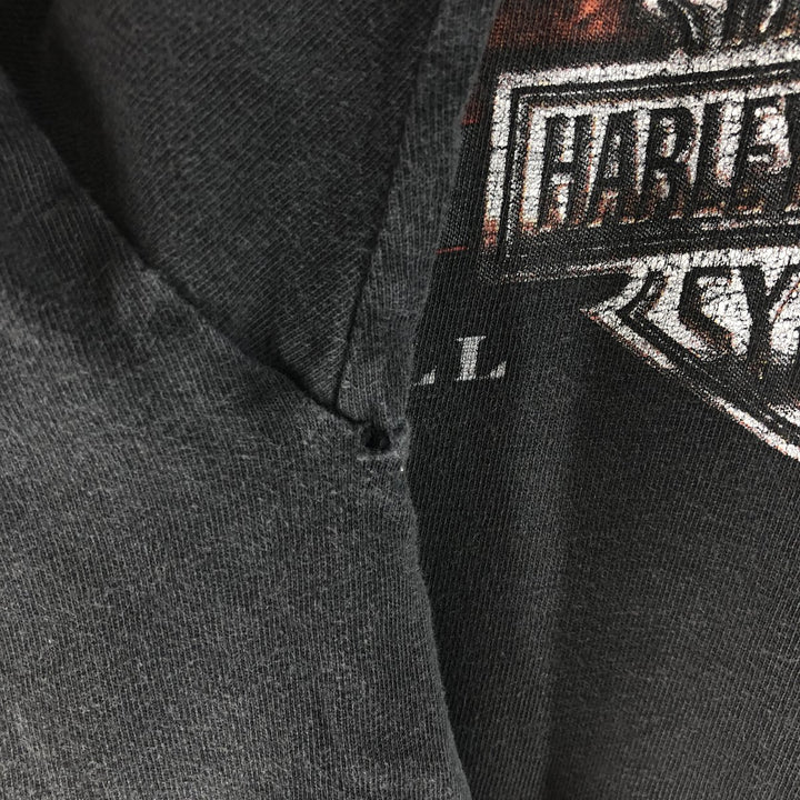 00'S Harley-Davidson Motorcycle Bike T-shirt Made in USA Men's L size cotton Charcoal Vintage Second Hand
