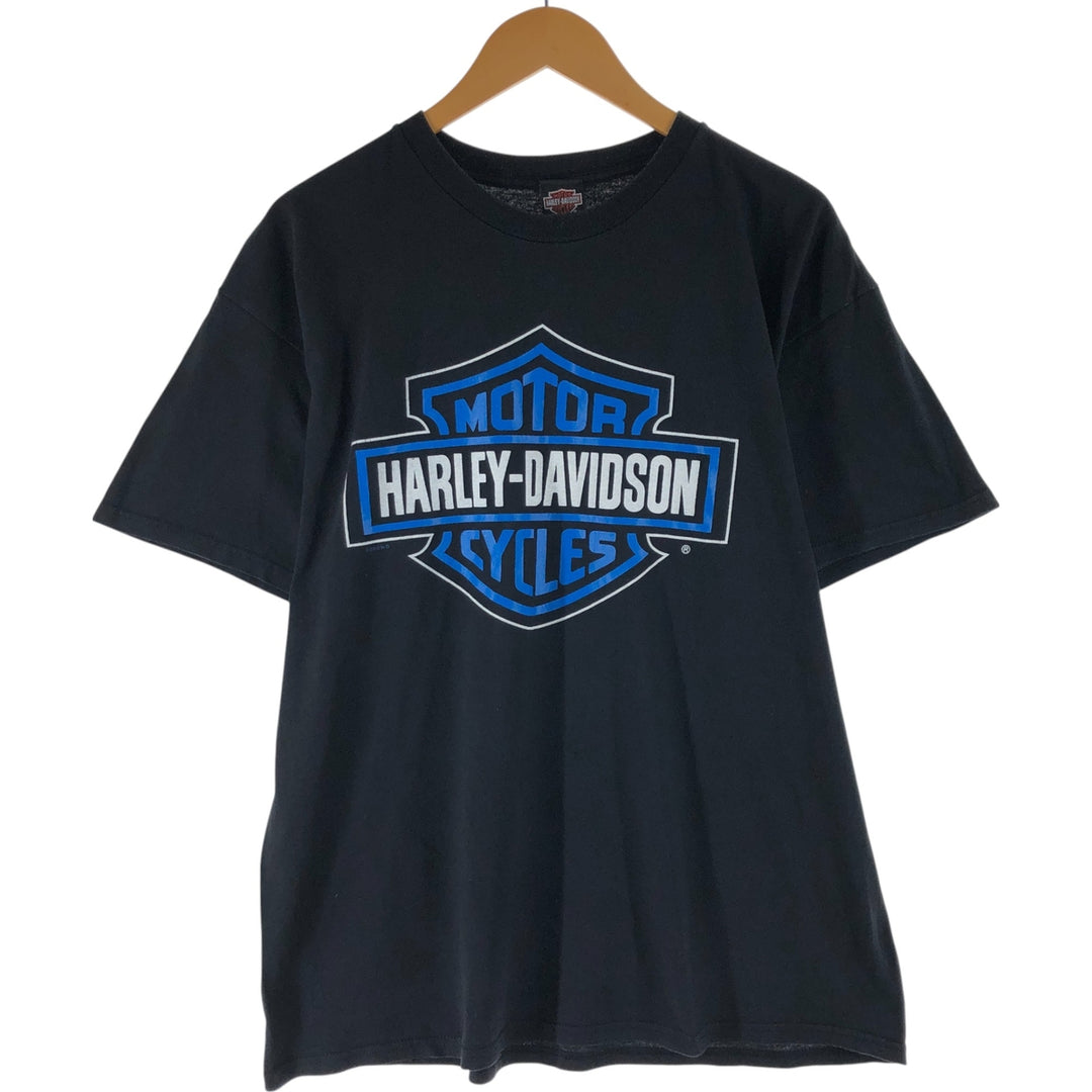 00'S Harley-Davidson Motorcycle Bike T-shirt Made in USA Men's L size cotton black type Vintage Second Hand