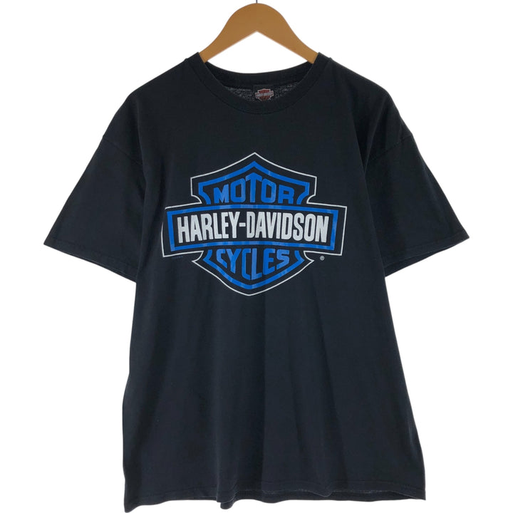 00'S Harley-Davidson Motorcycle Bike T-shirt Made in USA Men's L size cotton black type Vintage Second Hand