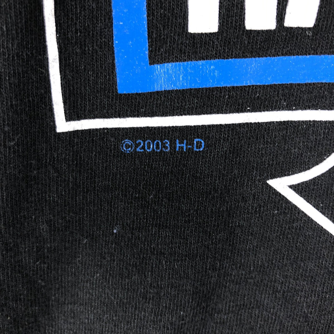 00'S Harley-Davidson Motorcycle Bike T-shirt Made in USA Men's L size cotton black type Vintage Second Hand