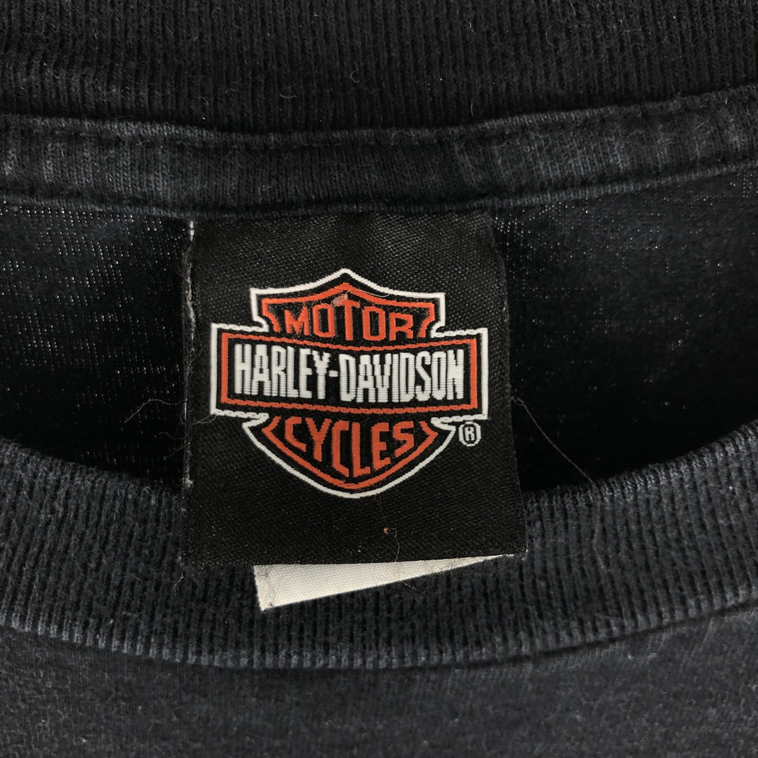 00'S Harley-Davidson Motorcycle Bike T-shirt Made in USA Men's XXL cotton black type Vintage Second Hand