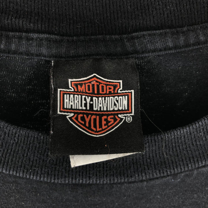 00'S Harley-Davidson Motorcycle Bike T-shirt Made in USA Men's XXL cotton black type Vintage Second Hand