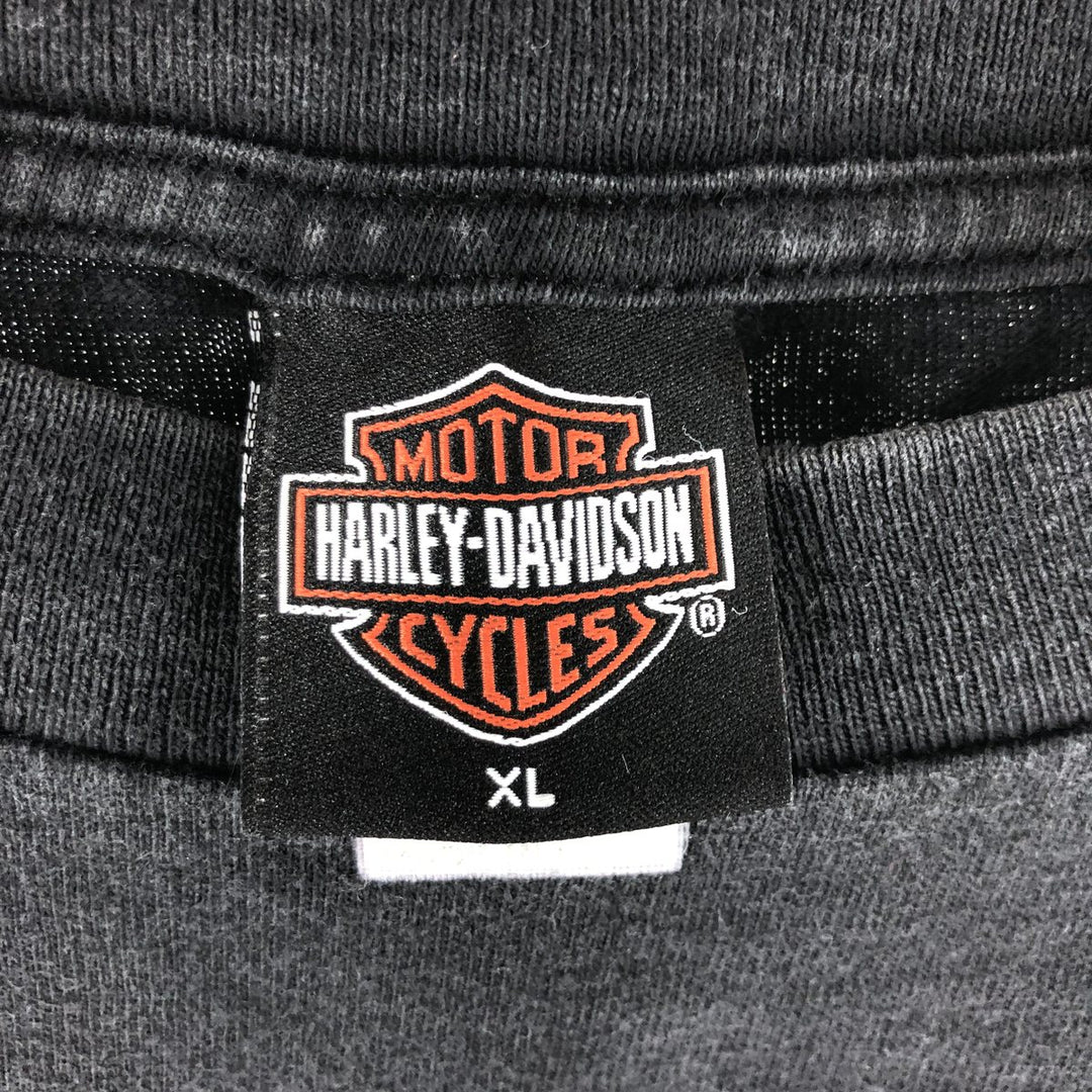 00'S Harley-Davidson Motorcycle Bike T-shirt Made in USA Men's XL cotton black type Vintage Second Hand