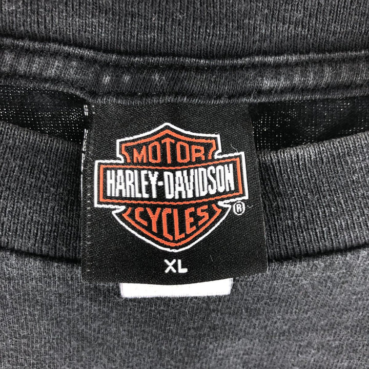 00'S Harley-Davidson Motorcycle Bike T-shirt Made in USA Men's XL cotton black type Vintage Second Hand