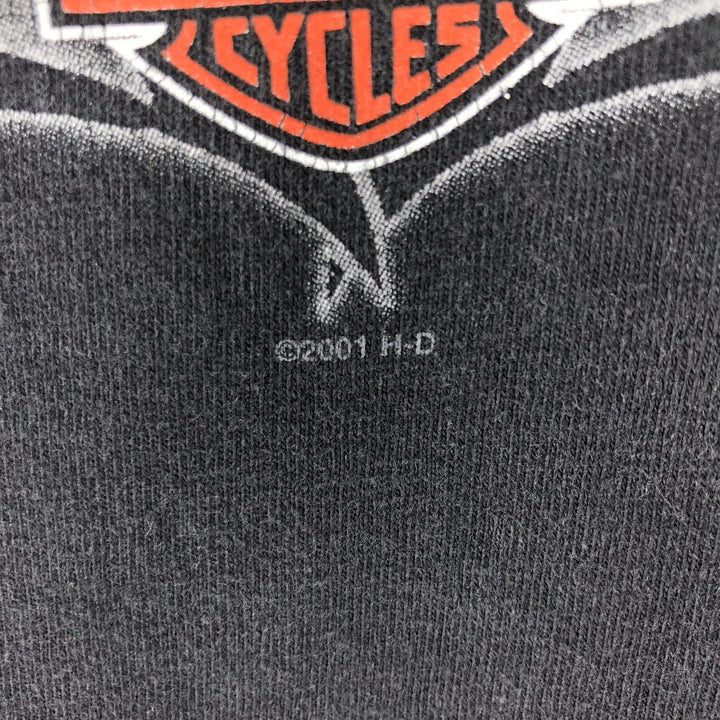 00'S Harley-Davidson Motorcycle Bike T-shirt Made in USA Men's XL cotton black type Vintage Second Hand