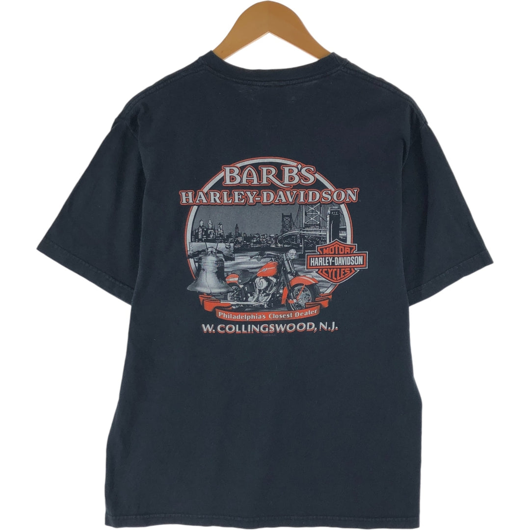 00'S Harley-Davidson Motorcycle Bike T-shirt Made in USA Men's M size cotton black type Vintage Second Hand