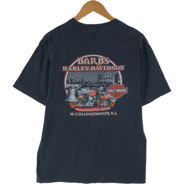 00'S Harley-Davidson Motorcycle Bike T-shirt Made in USA Men's M size cotton black type Vintage Second Hand